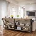 thumbnail image 6 of Aiho 39" Entryway Table with 2 Drawers, Modern Console Table with 3 Tier Storage Shelves, Sofa Table for Livingroom, Entruway, Small Spaces, Gray, 6 of 11
