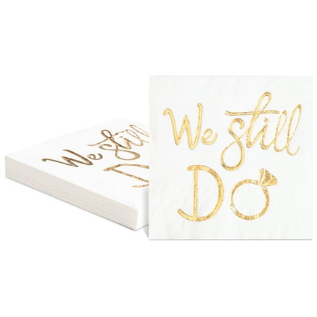 100Pcs We Still Do Anniversary Party Napkins, We Still Do Couple Anniversary Napkins, Anniversary- Rehearsal Dinner- Engagement Party Napkins,3 ply-White