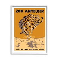 Stupell Industries Vintage European Zoo Advertisement Orange Panther Spotted Feline, 16 x 20,Design by Jacob Green