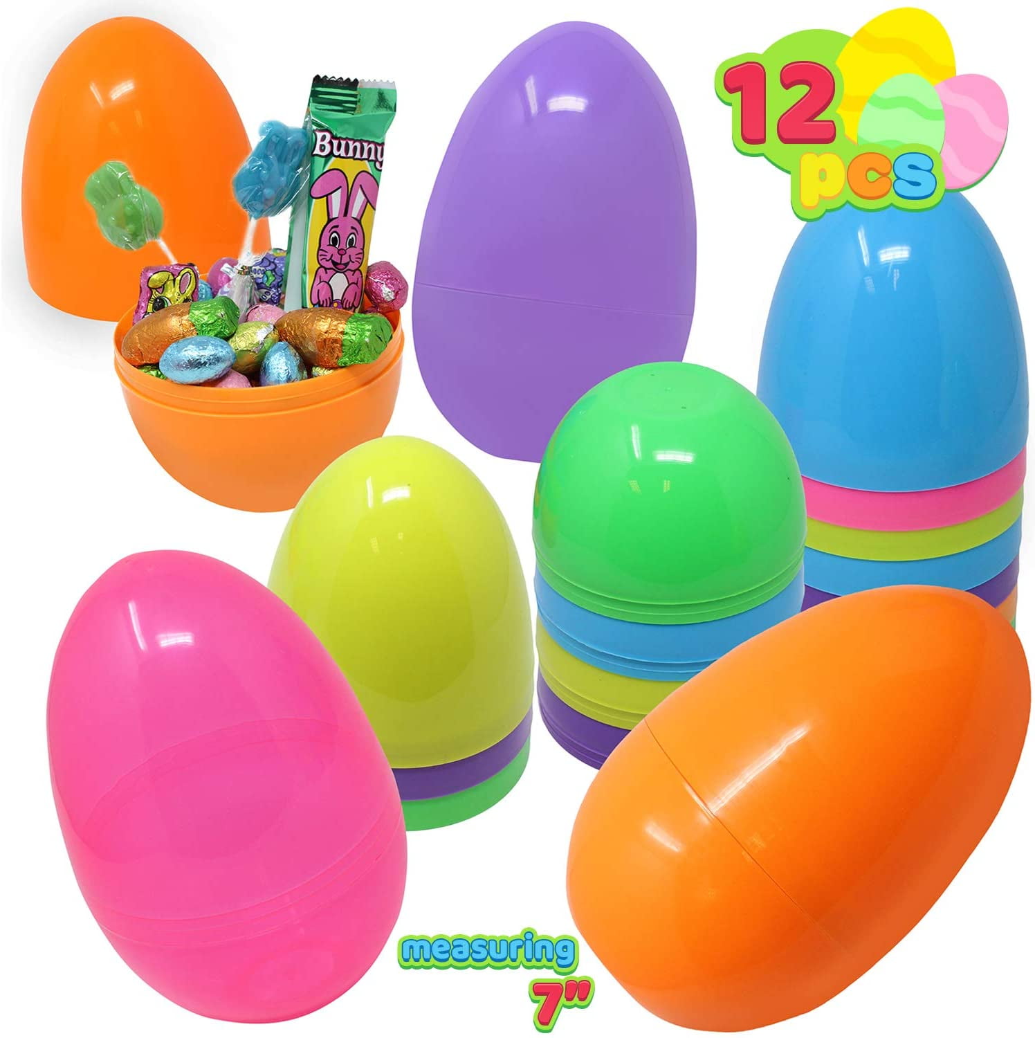 5X Hunt Holiday Easter Halloween Plastic Eggs Bright DIY Decoration Favors ToyHC