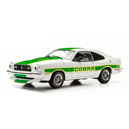 Ford Mustang Cobra Convertible 1978 Ford Mustang II Cobra II, White w/ Green Stripes - Greenlight 12895 - 1/18 Scale Diecast Model Toy Car ()