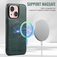 thumbnail image 4 of Cutyskin for iPhone 14 Wallet Case, Detachable Credit Card Holder [RFID Blocking] [Compatible with MagSafe] Premium PU Leather Kickstand Back Flip Magnetic Clasp Shockproof Case, Green, 4 of 11