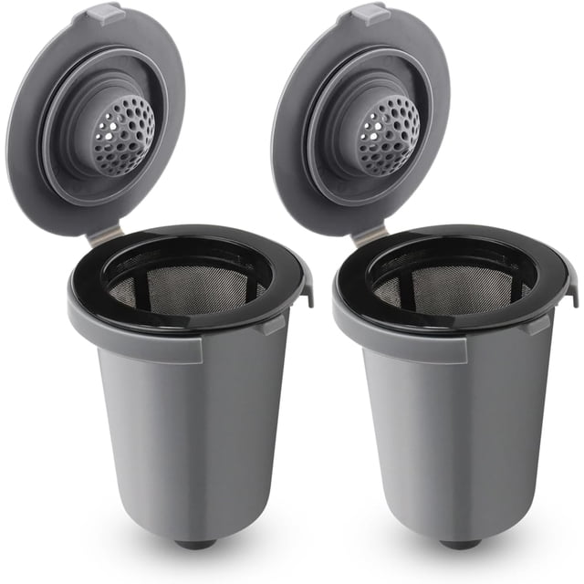 Filtre Réutilisable pour Cuisinart, Compatible avec Cuisinart SS-RFC HomeBarista Filtre Réutilisable, Gris Foncé (2 Pack)