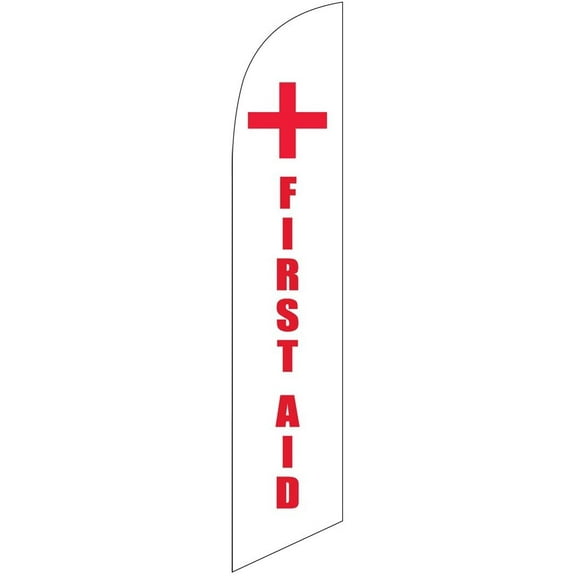 First Aid Banner Swooper Flag for Festivals and Events, Replacement Flag