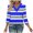 Blue, variant on Women Fall Tops Womens Shirts Casual Print 3/4 Length Sleeve Womens T Shirts Womens Blouses Fall Boho New & Trending