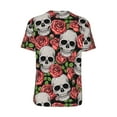 thumbnail image 3 of Haiem Hip Hop Hipster Baseball Jersey Button Down Shirts Sports Uniforms Men Women Jersey(Skull and Roses,Medium), 3 of 9