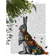 thumbnail image 2 of Fab Funky 20x24 Black Ornate Wood Framed with Double Matting Museum Art Print Titled - Hare with Butterfly Cloak, 2 of 4