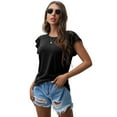 thumbnail image 5 of JWD Summer Ruffle Short Sleeve Knit Tunic Tops Shirts Tank Tee Blouse, 5 of 7