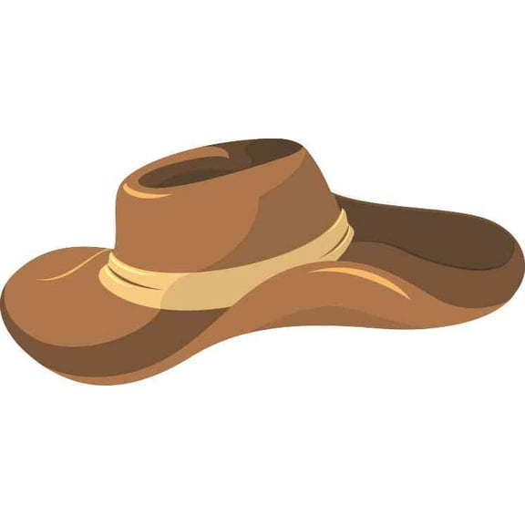 5in x 2.25in Cowboy Hat Sticker Vinyl Cup Decal Vehicle Bumper Stickers