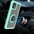 thumbnail image 5 of CoverON Apple iPhone 12 Case / iPhone 12 Pro Case (6.1"), Ring Holder Kickstand Magnetic Mount Clear Hard Back Cover Rubber Bumper, Mint Teal, 5 of 9