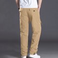 thumbnail image 6 of YLSDY Mens Cargo Pants Lightweight Elastic Waist Pants Baggy Jogger Pants Outdoor Hiking Pants Athletic Gym Pants Khaki M, 6 of 9