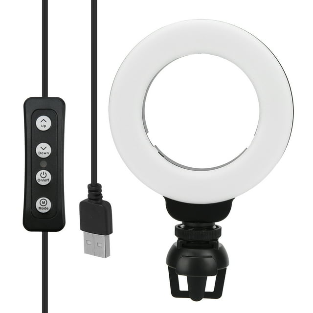 LED Dimmable Ring Light, Noir Luminosité Réglable Ring Light USB Charge pour l'Éducation en Ligne pour l'Enseignement pour Conférence pour Diffusion en Direct