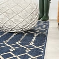 thumbnail image 7 of JONATHAN Y SANTA MONICA 5' Square Area Rug, Ourika Moroccan Geometric Textured Weave - Navy/Beige, SMB108K-5SQ, 7 of 7