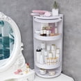 thumbnail image 3 of simhoa Rotating Triangle Cabinet Cosmetic Storage Rack for Table Bathroom 3 Tiers White, 3 of 8
