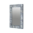 thumbnail image 2 of RUDRAKSHA CORPORATION Blue & Off-White Bone Inlay Rectangular Mirror Frame, Marbled Striped Wall Mirror, Stepped Corner Design for Coastal or Modern Decor, 2 of 3