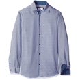 thumbnail image 2 of Azaro Uomo Chemise Habillée Imprimée pour Hommes, Décontractée, Boutonnée, Ajustée, Longue, Blanc-Pointillé, 3TG, 2 of 3