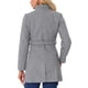 thumbnail image 3 of Abrigo largo de invierno con cinturón para mujer, clásico, de cuello alto, de manga larga, XL, gris, 3 of 8