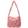 thumbnail image 1 of Lindo bolso de hombro pequeño con diseño de pajarita con cremallera bolso cruzado de moda bolso de moda acolchado bolso de hombro informal para mujer, 1 of 9