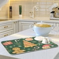 thumbnail image 6 of Yayeee Dish Drying Mat for Kitchen Counter 16"x18" Microfiber Absorbent Pad, Beige Christmas Gingerbread, 6 of 7
