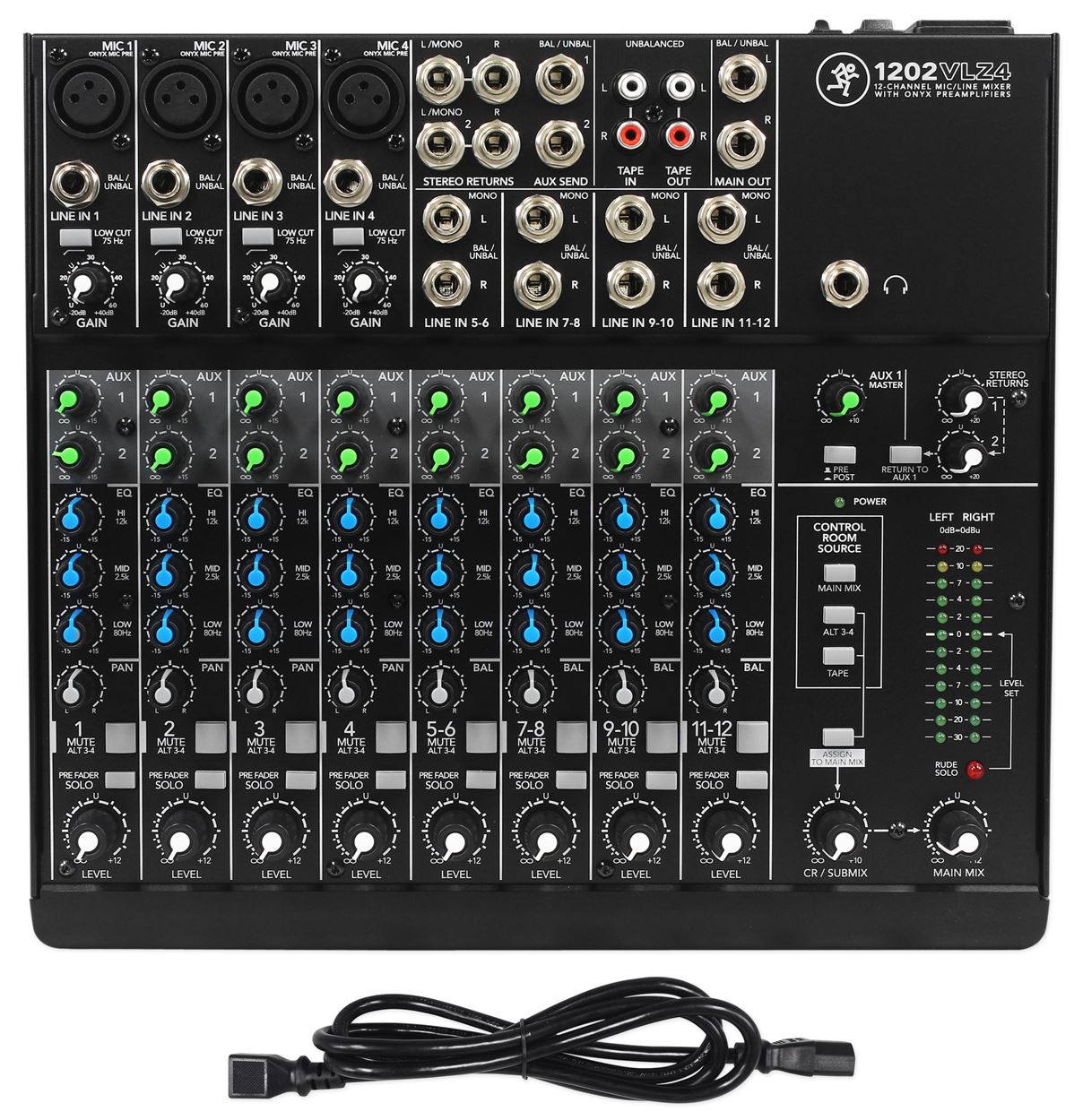 Mackie 1202VLZ4 12-Channel Compact Analog Mixer w/ 4 ONYX Preamps + CAMOPACK - image 2 of 11