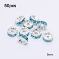 thumbnail image 2 of SPRING Versatile and Eye Catching 8mm Rhinestone Crystal Spacer Beads Pack of 50 Blue, 2 of 9