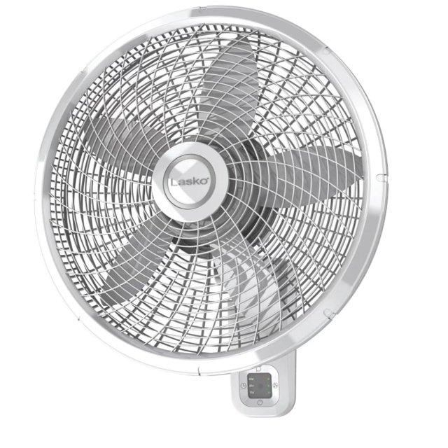 Lasko Ventilador Oscilante | Montaje en Pared | 18 Pulgadas | 3 Velocidades | Temporizador | Control Remoto | M18950 (Reacondicionado)