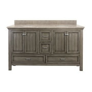 Brantley 61" Harbor Blue Vanity with Mohave Beige Granite Top