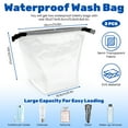 thumbnail image 2 of Sekonow 2 Pack Travel Toiletry Bag, Clear Waterproof Large Makeup Bag with Buckle Handle, Wide Opening Cosmetic Bag Pouch for Women Men Toiletry, White, 2 of 7