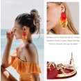 thumbnail image 4 of HAHDAXIA Rainbow Acrylic Drop Earrings for Women Statement Round Clusters Dangle Earrings Colorful Sunmmer Earrings for Beach, 4 of 6