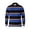 Blue, variant on Polo T Shirts For Men Casual Button Down Long Sleeve Striped Male Tees