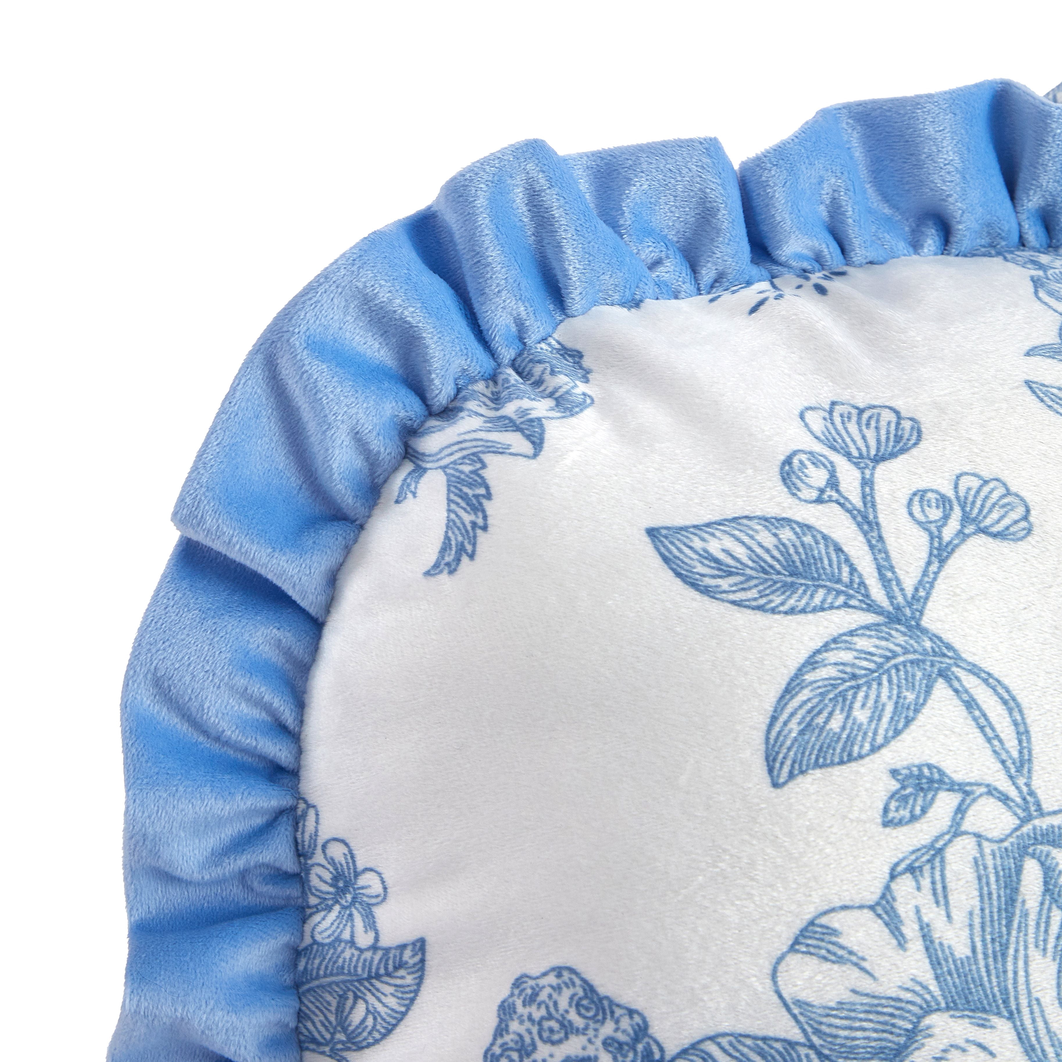 Urban Shop Petals & Pearls 35"x 22" Blue Floral Backrest Pillow
