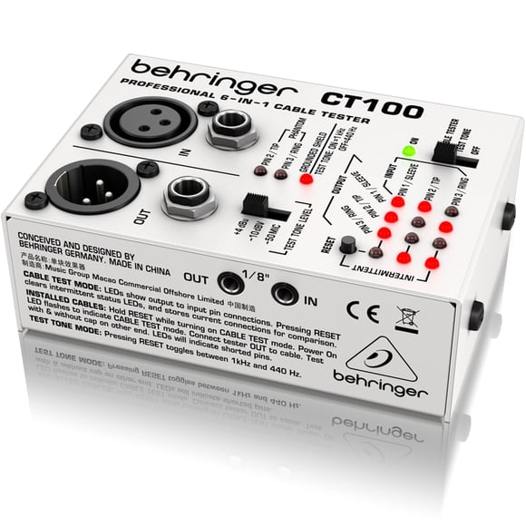 Behringer CT100 Professionnel Testeur de Câbles 6-en-1