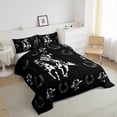 thumbnail image 3 of Homewish Teens Cowboy Horseshoe Bedding Comforter Set 2pcs,Western Theme Twin Comforter Sets Microfiber,Farmhouse Animal Horse Breathable Bedding Set,Super Cozy Room Decor,Reversible, 3 of 8