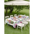 thumbnail image 4 of Outdoor Tablecloths with Umbrella Hole & Zipper, Spring Gnomes Rectangle Tablecloth 60x120 Inch, Botanical Rose Flower Leaves Butterfly Waterproof Table Cloth, Patio/Pool/Picnic Table Covers, 4 of 8