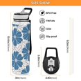 thumbnail image 3 of Flowers Floral Sports Water Bottle Portable Travel Mug 32oz BPA Free Leak Proof Straw Transparent Tritan for Gym Yoga Cycling Camping, 3 of 7