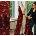 thumbnail image 5 of Soimoi Red Cotton Voile Fabric Triangle & Floral Love Text Printed Craft Fabric by the Yard 42 Inch Wide, 5 of 7