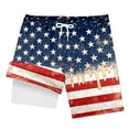 thumbnail image 3 of FYDUU Boy's 250th Anniversary USA Festival Swim Trunks With Compression Liner Stars And Stripes Print Swimming Shorts Outdoor Pools Soft Swimwear Bottom 7-8 Years, 3 of 3