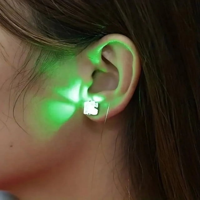 EGNMCR LED Diamond Luminous Earrings Cool Colorful Flashing Earrings With LED Lights Earrings Earrings