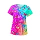 thumbnail image 4 of Camiseta exfoliante con cuello en V para mujer, ropa de trabajo, uniforme de trabajo de enfermera transpirable, camiseta exfoliante de enfermería para Vistoso, 4 of 10