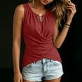 thumbnail image 6 of Omexry Cute Tops Women's Color Buttoned -Linen Sleeveless Top Ladies' Top Ladies' Tank Top, 6 of 7