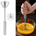 thumbnail image 1 of large Batidor fácil semiautomático de acero inoxidable, batidor manual para huevos, batidor de leche, 1 Uds., 1 of 5