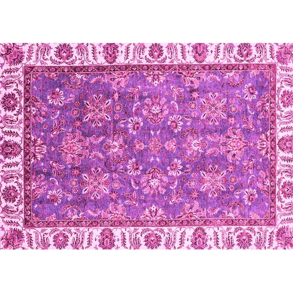 Ahgly Company Indoor Rectangle Abstract Pink Modern Area Rugs, 2' x 3'