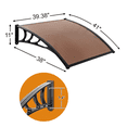 thumbnail image 5 of Tcbosik 40" x 40" Window Awning, Outdoor Door Canopy Exterior for Patio, Garden, Porch, Backyard, Brown & Black, 5 of 10