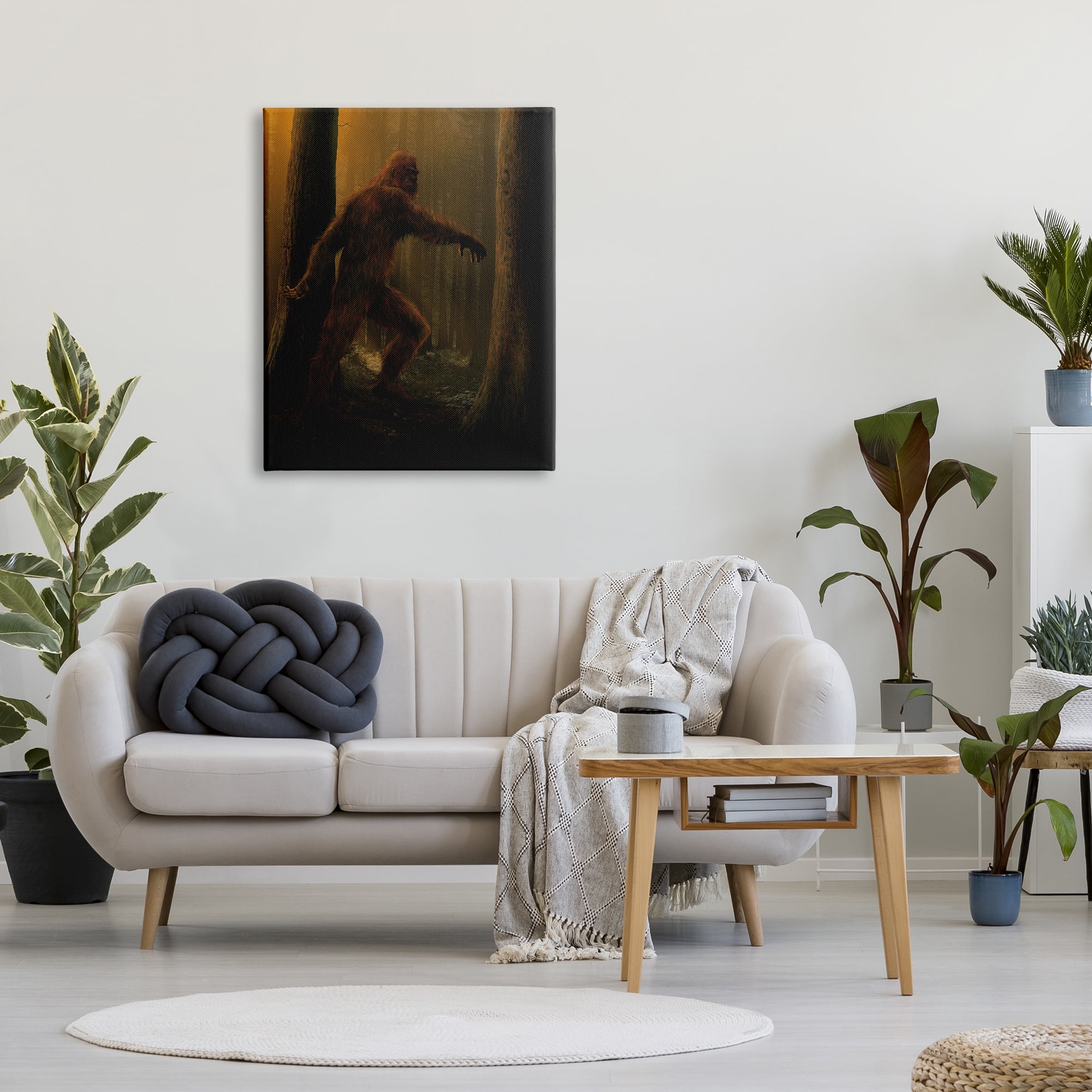 Stupell Industries Big Foot in Nature Fairy Tales & Fantasy Painting Gallery Wrapped Canvas Art Print Wall Art, 30 x 40