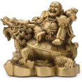thumbnail image 1 of BRASSTAR 3.3\u201d(H) Ruyi Laughing Buddha and Turtle-Wealth Good Fortune Health Buddha Statue for Home Office Decor TQZDPT72, 1 of 7