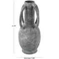 thumbnail image 3 of DecMode 15" Textured Whitewashed Gray Ceramic Vase with 4 Handles, 3 of 9