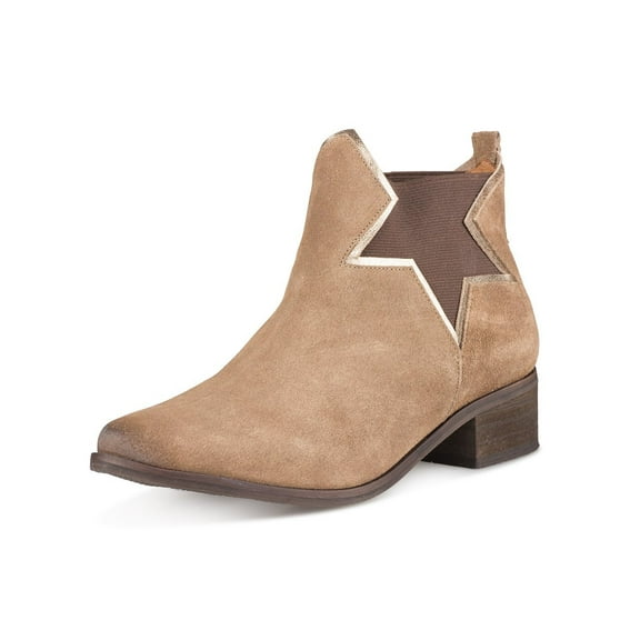 Klub Nico Zelha Taupe Suede Big Star Vintage Leather Boot Chelsea Ankle Booties (Taupe, 5)