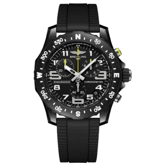 Breitling Endurance Pro 44 Chronograph Black Dial Rubber Strap Men's Watch X82310E51B1S2