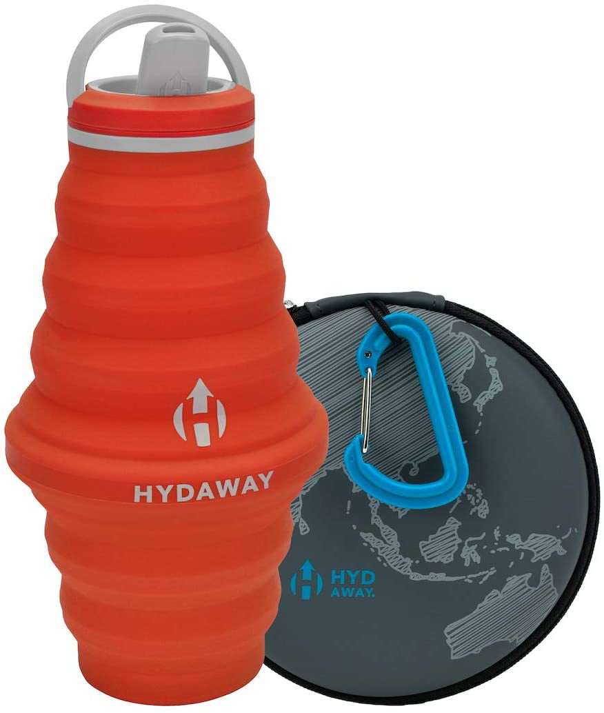 HYDAWAY Collapsible Water BottleSunset Sea 25ozSpout Lid 