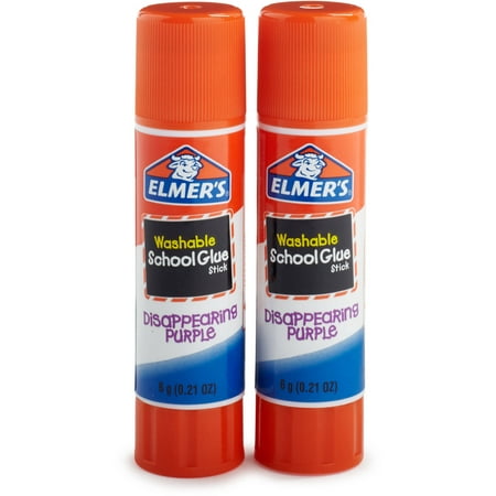 Elmer's Disappearing Purple Washable School Glue Sticks, 0.21 Ounces, 2